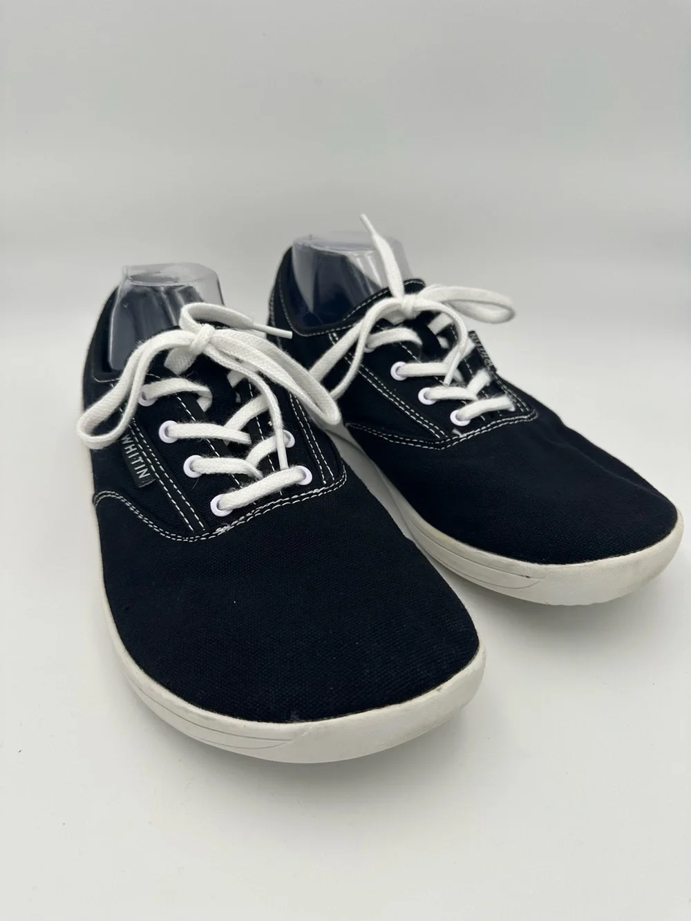 WHITIN Men’s Minimalist Barefoot Black Canvas Shoes EU 43 / US 10‎